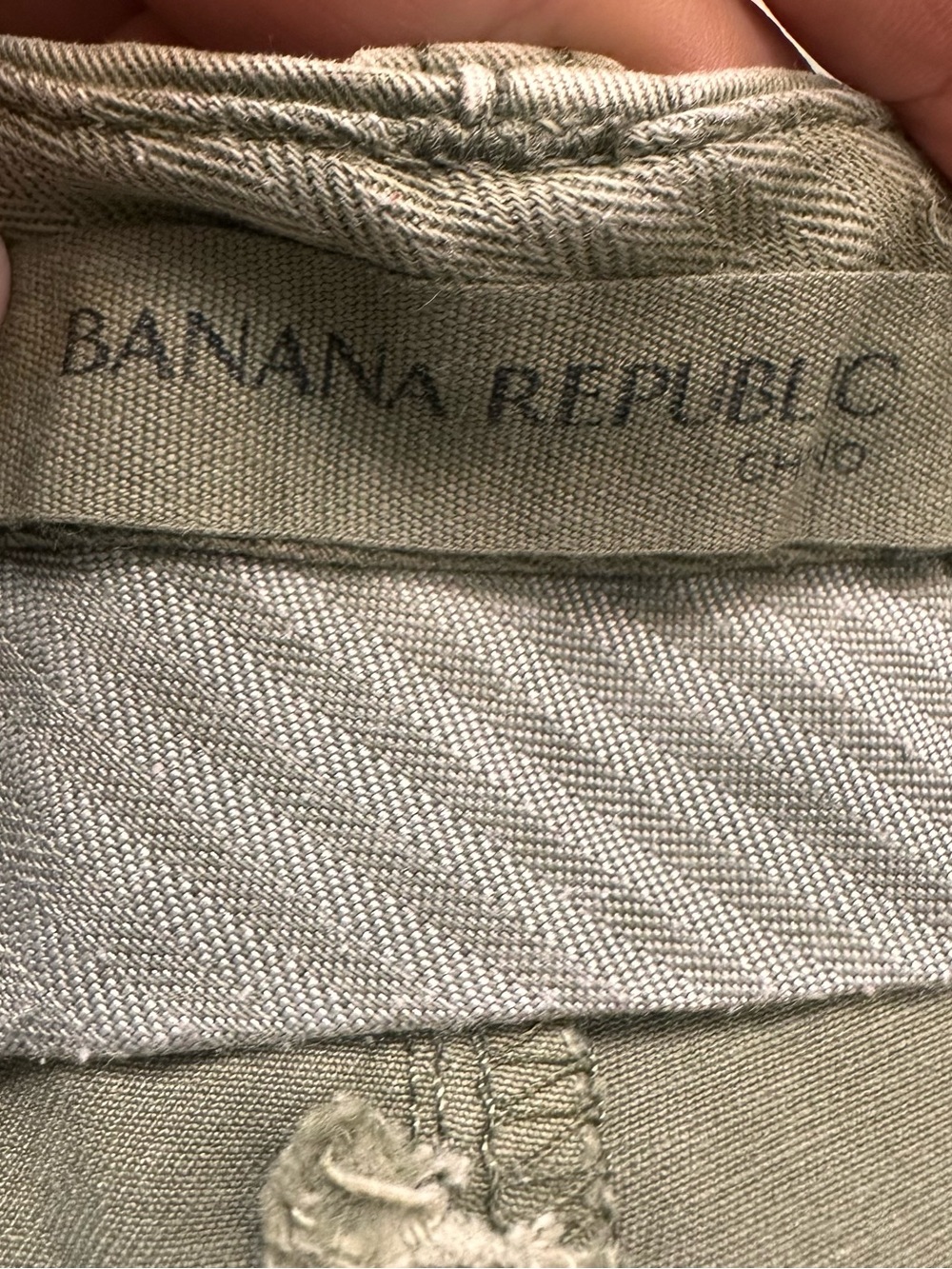 Banana Republic Olive Utility Boyfriend Straight Leg Pants Women's Size 0 - Picture 5 of 10